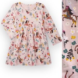 NWT Wonder nation Toddler dress girls knit long sleeve unicorns horse pink 18M *